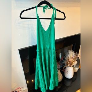 NWT Target Green Halter Dress with Flared Skirt, Size M